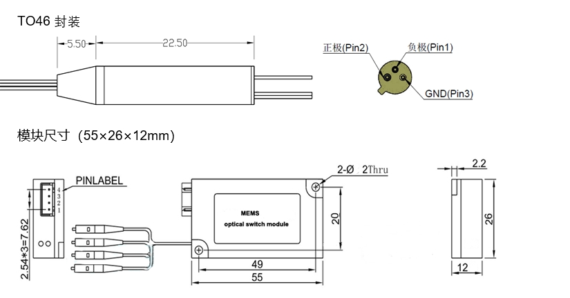 模塊式光開(kāi)關(guān)機(jī)械結(jié)構(gòu)示意圖
