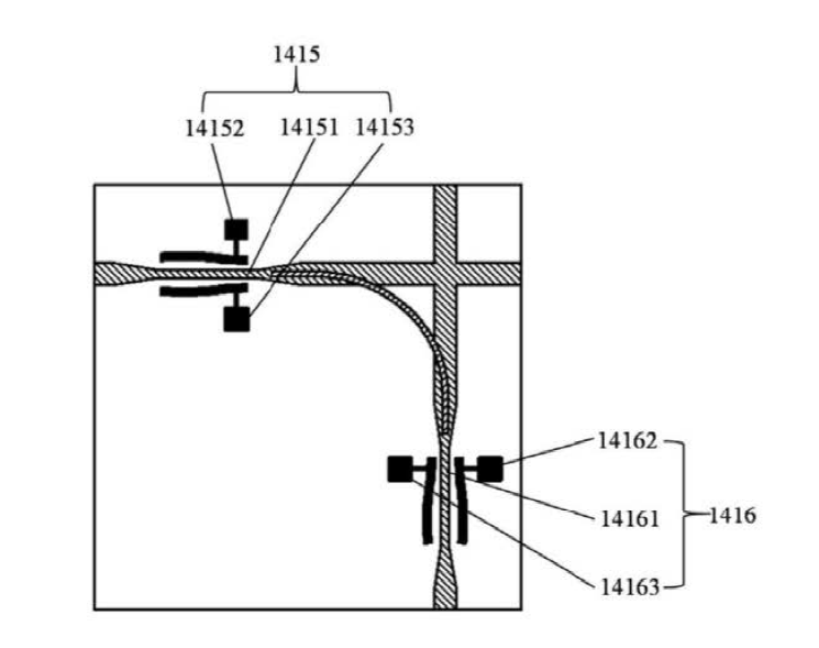 橫向旋轉(zhuǎn)器電極與液晶波導(dǎo)布局示意圖2 - 廣西科毅光通信 橫向旋轉(zhuǎn)器電極與液晶波導(dǎo)布局示意圖2 - 廣西科毅光通信