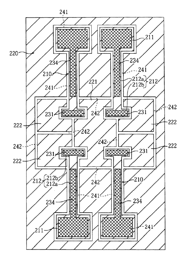 省略了一些部分的圖13中的微型開(kāi)關(guān)器件的平面圖: 省略了一些部分的圖13中的微型開(kāi)關(guān)器件的平面圖: